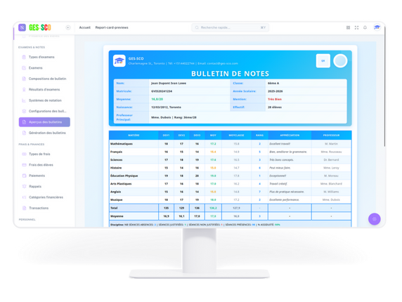 Suivi Scolaire - Bulletin de notes Ges-sco
