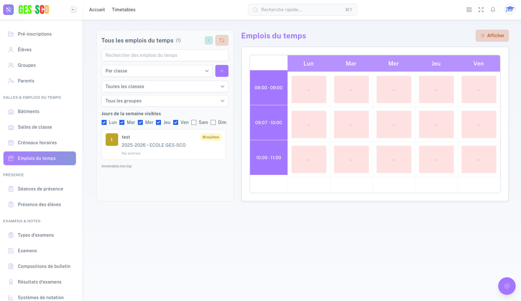 Bulletin scolaire numérique — Ges-sco